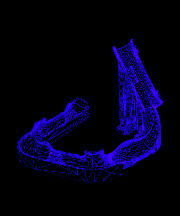Wireframe di uno stampo 3D per la termoformatura di tubi